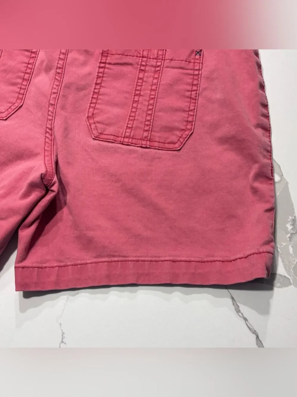 Jag Jeans Faded Red Coral Relaxed Fit Utility Cotton Twill Shorts Women’s 4